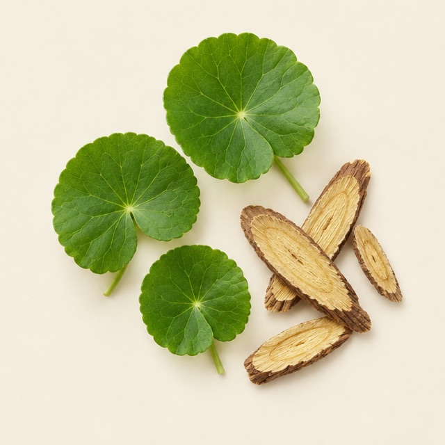 Centella & Licorice, raw ingredient (styled image)